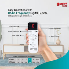 Khurshid Majesty Model 30 Watt Inverter Ceiling Fan