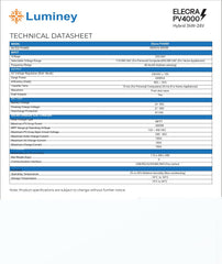 Luminey Elecra PV 4000 – Hybrid Inverter 3kW-24V Single Phase