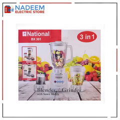 National BX 301 3 IN 1 Blender And Grinder With sauce Maker