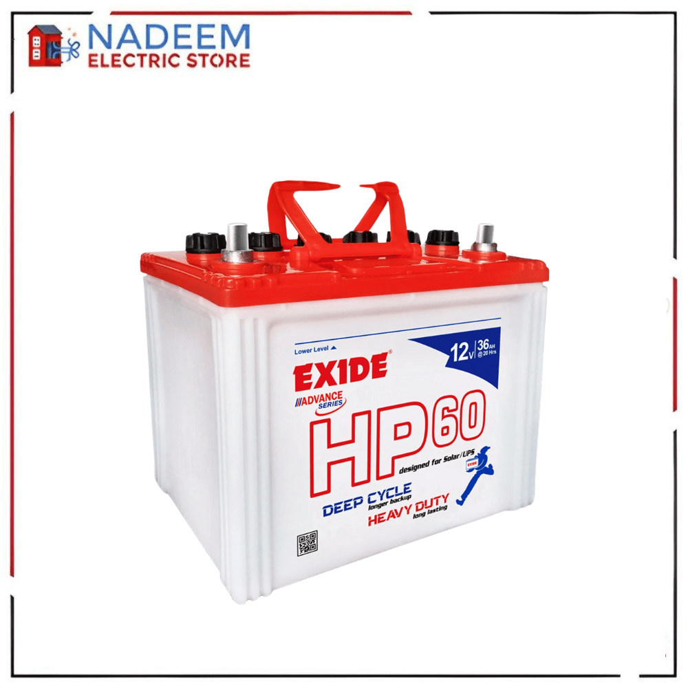 Exide Battery HP60 Deep Cycle 12V 36AH Designed for solar/ups (without acid) - Nadeem Electric Store