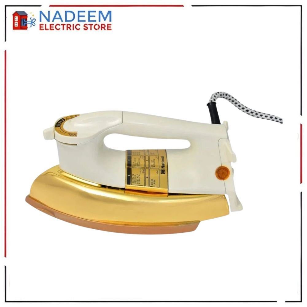National Grey Dry Iron model 107 - 5 years warranty - 1000W - Grey Plate - Nadeem Electric Store