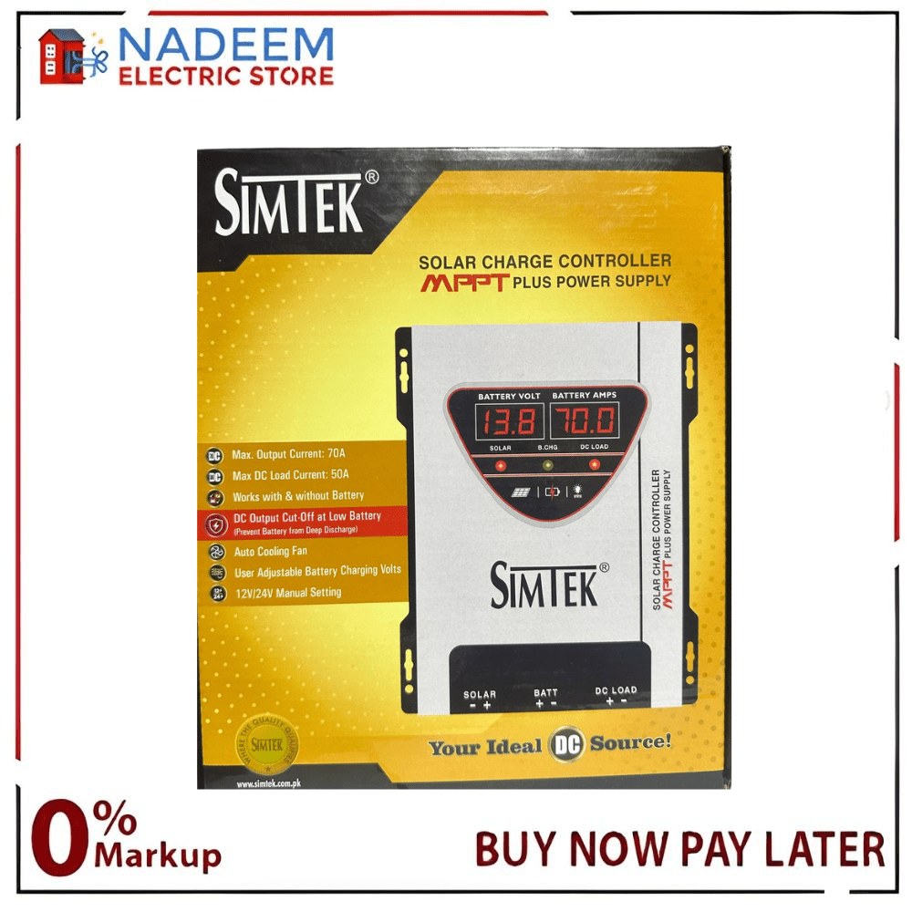 Simtek Mppt Charge Controller 70AMP Plus Power Supply - Nadeem Electric Store