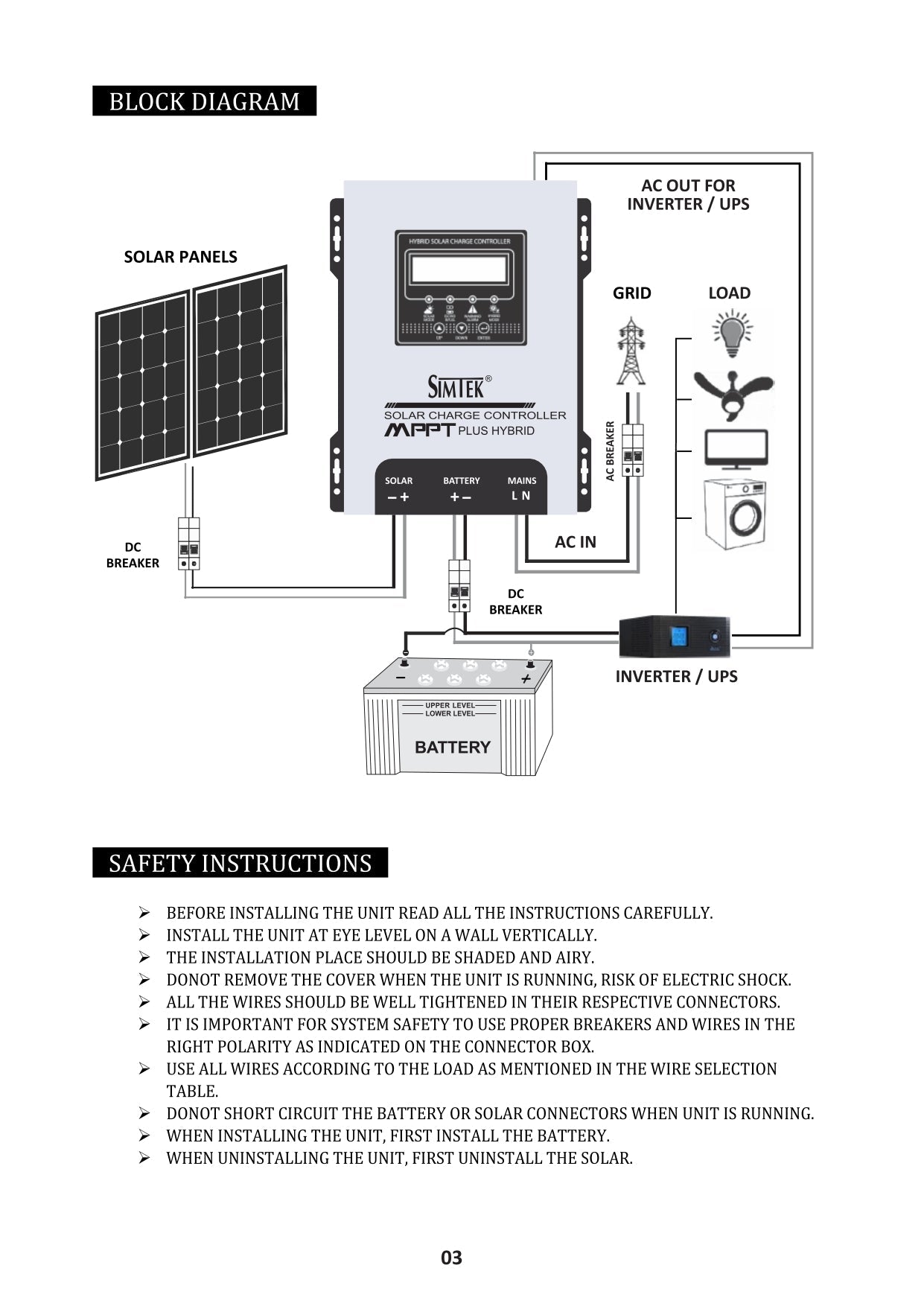 Simtek Mppt Plus Hybrid Solar Charge Controller 170v Voc 100amp Fully Automatic With Dual Lcd & Led Display Auto Detect 12v/24v – 1 Year Warranty - Nadeem Electric Store