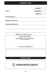Simtek Mppt Plus Hybrid Solar Charge Controller 170v Voc 100amp Fully Automatic With Dual Lcd & Led Display Auto Detect 12v/24v – 1 Year Warranty - Nadeem Electric Store