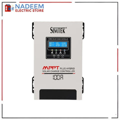 Simtek Mppt Plus Hybrid Solar Charge Controller 170v Voc 100amp Fully Automatic With Dual Lcd & Led Display Auto Detect 12v/24v – 1 Year Warranty - Nadeem Electric Store