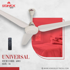 Sonex Stranded Deluxe Ceiling Fan 56'' Copper (full white) - Nadeem Electric Store