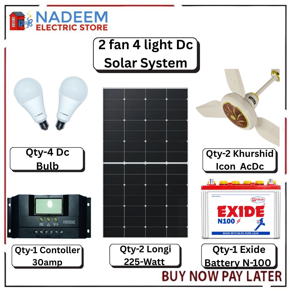 Package 2 Fan 4 Light DC Solar System