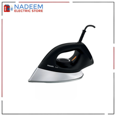 Philips Classic Dry Iron (400W) - Non-Stick Soleplate, Black & Silver