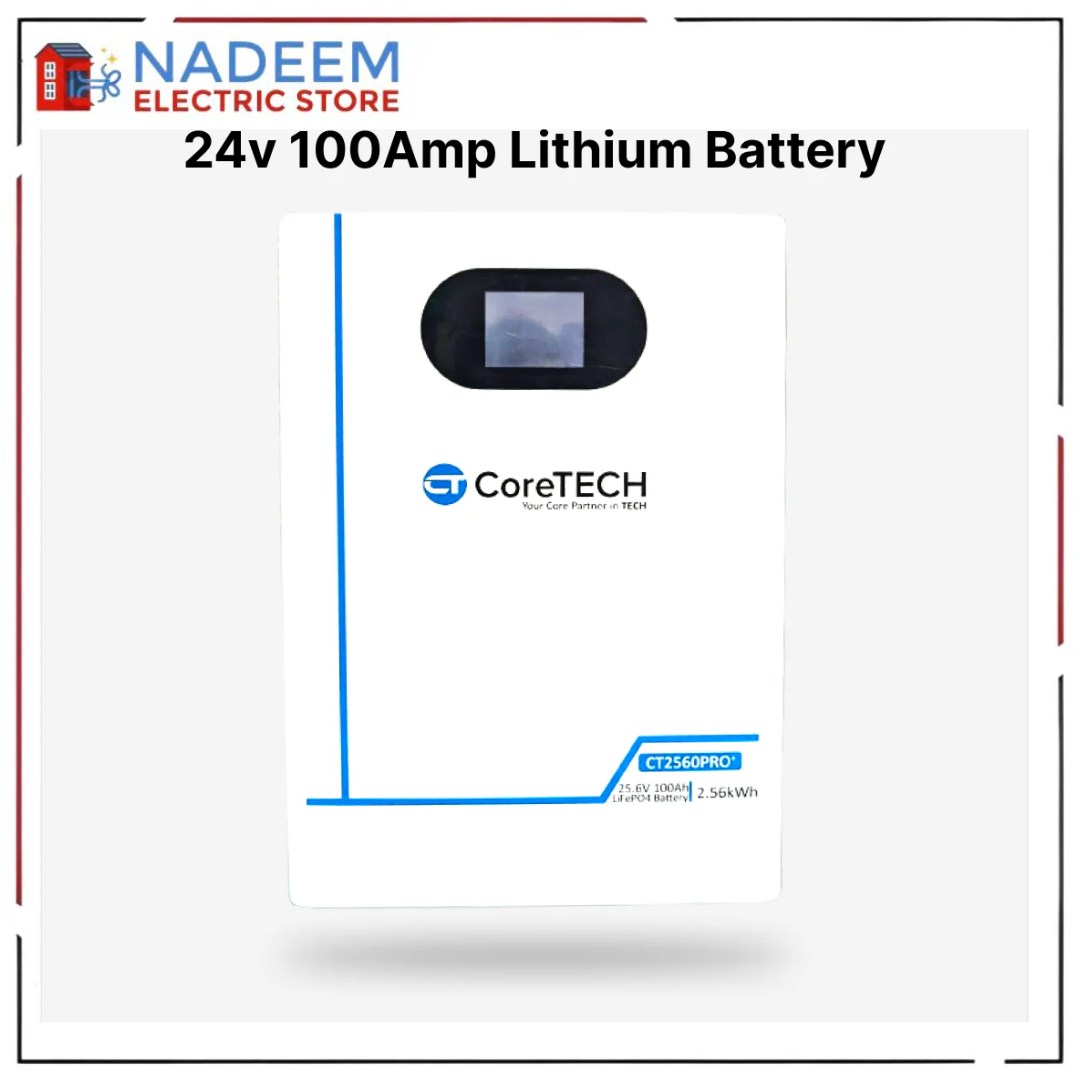 CoreTech 24v (2.5KW) 100Amp Lithium Battery only for karachi