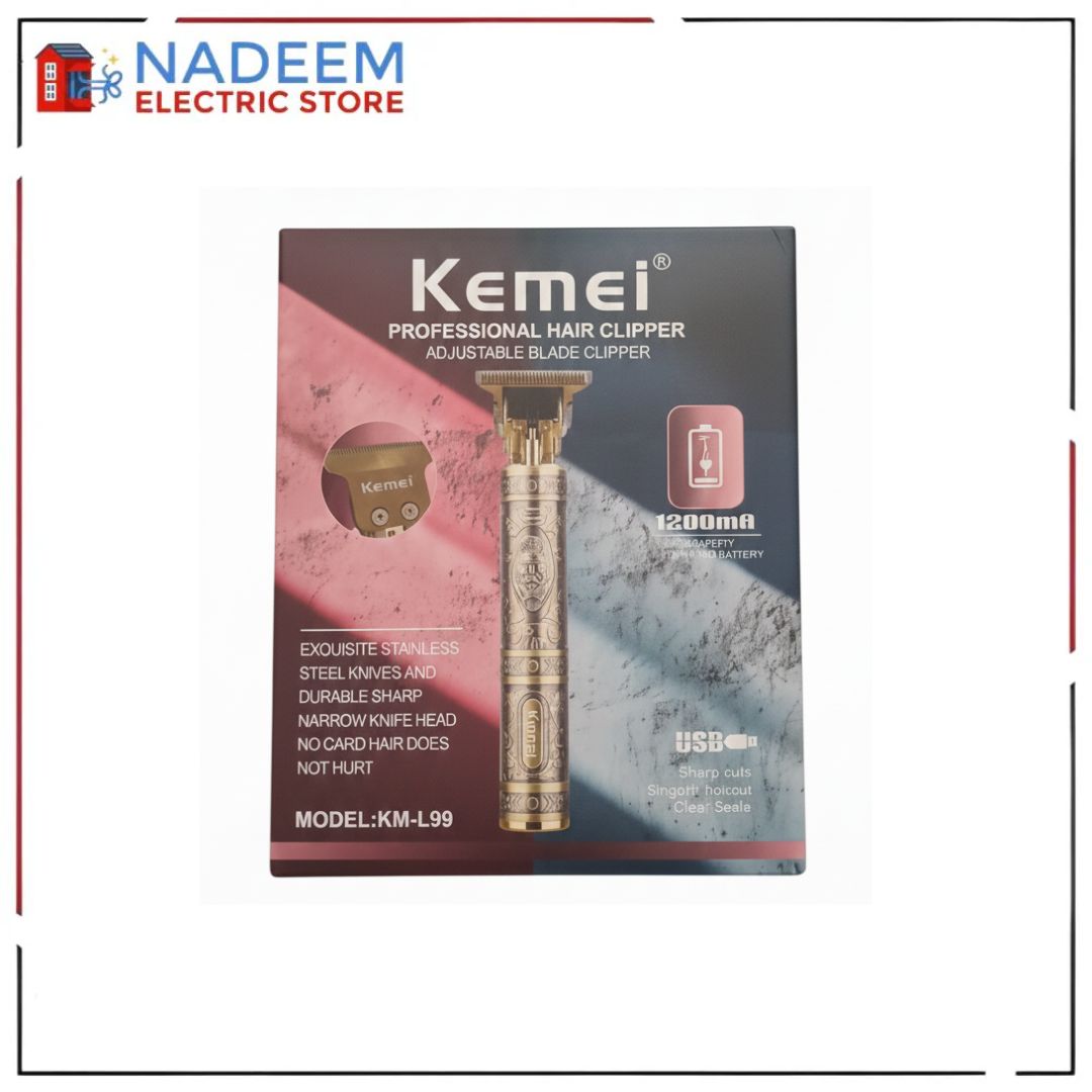 Kemei Professional Hair Clipper - Adjustable Blade Clipper (Model: KM-L99)