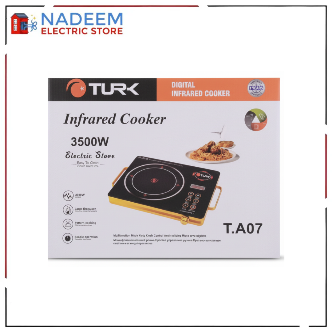 Turk digital infrared cooker 3500w electric stove T.A07 | multi function | safest & easy to clean