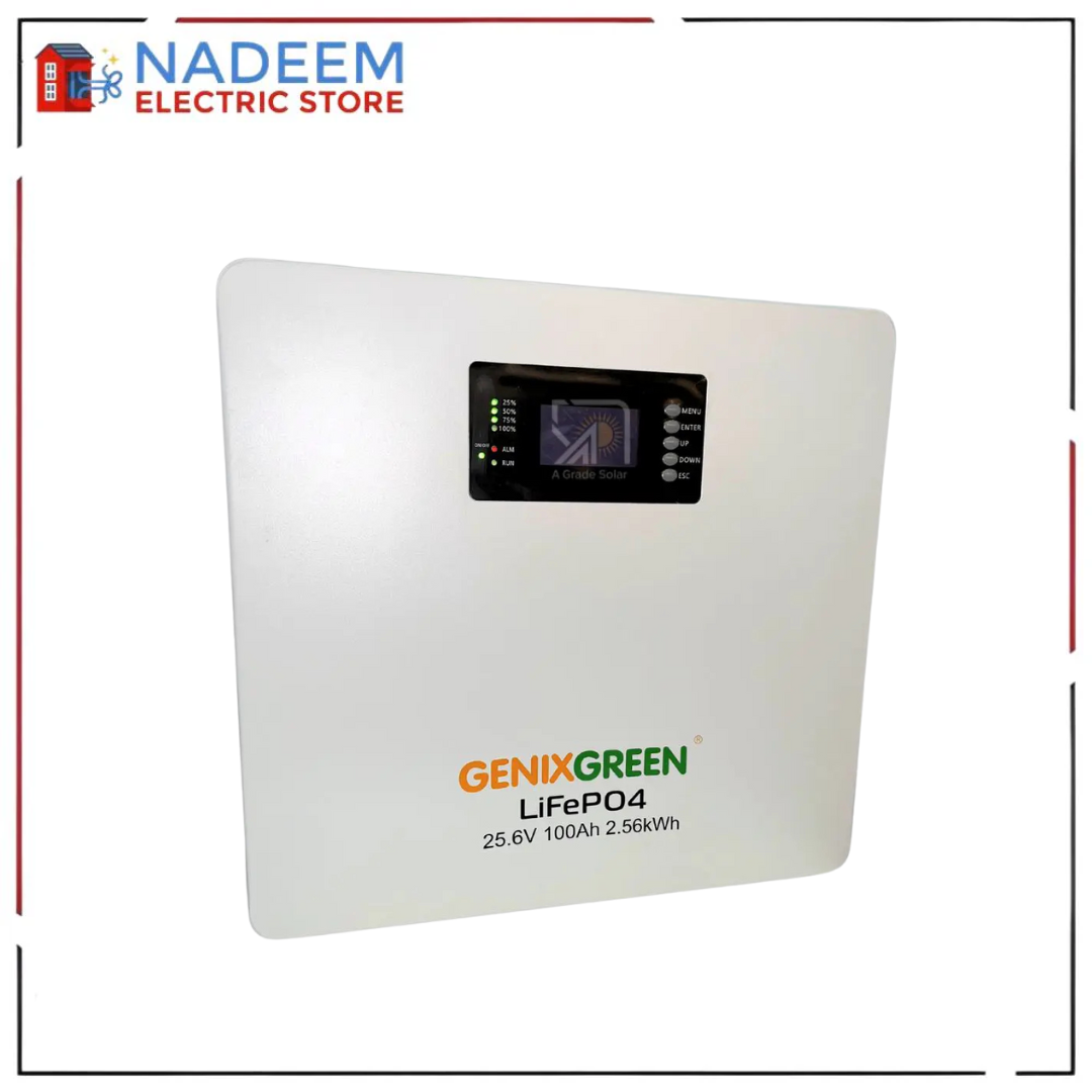 GenixGreen 2.56kWh Lithium Battery | 25.6V 100Ah ES-BOX33S WITH WIFI  (ONLY FOR  KARACHI )