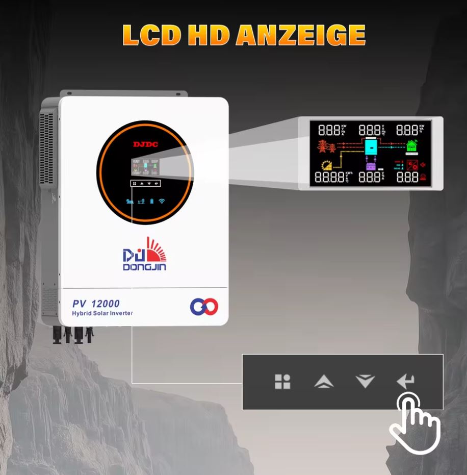 Dongjin Hybrid Inverter 10.2KW 48V PV 12000 Pure Sine Wave Solar Inverter