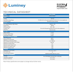 LUMINEY ELECRA PV 5600 4KW-24V SINGLE PHASE HYBRID SOLAR INVERTER