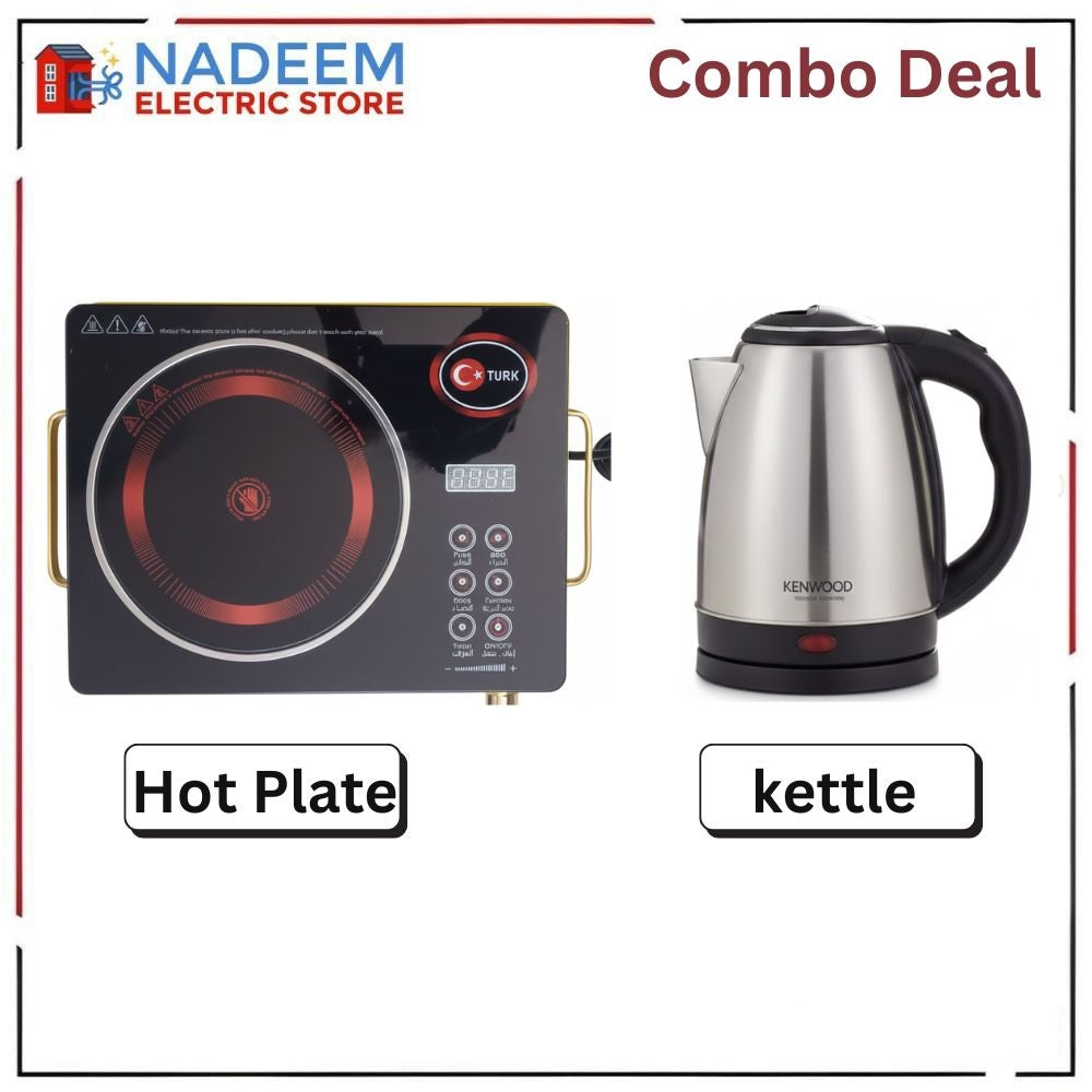 Combo Deal: Turk Digital Infrared Hot Plate 3500W + IB Kenwood Electric Kettle 1500W