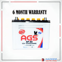 AGS SP-80 Lead Acid Unsealed Car Battery - Nadeem Electric Store