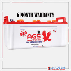 AGS Washi WS 195 120 ah 21 Plate AGS Battery WS 195 without acid - Nadeem Electric Store