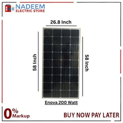 Enova Solar Panel 200 Watts, 12 Volts Mono Crystalline Cell Germany - Nadeem Electric Store