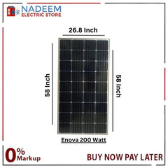 Enova Solar Panel ( PACK OF 2 ) 200 Watts, 12 Volts Mono Crystalline Cell Germany - Nadeem Electric Store