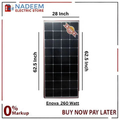 Enova Solar Panel (PACK OF 2) 260 Watts, 12 Volts Mono Crystalline Cell Germany - Nadeem Electric Store
