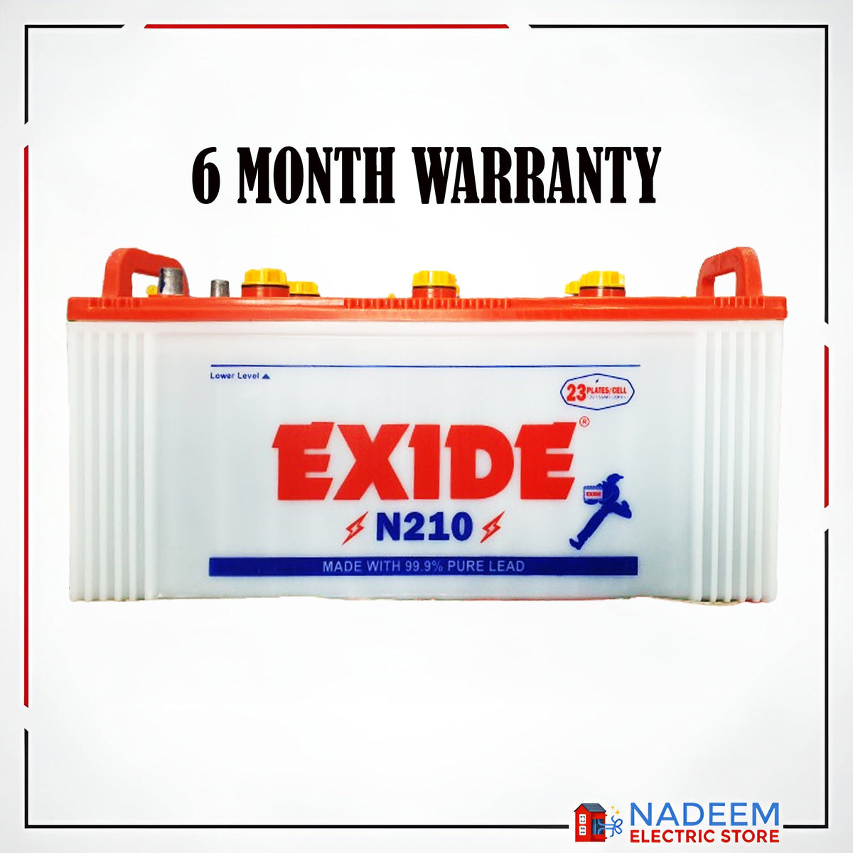 Exide Battery 12 volts N210 155 Ampere 23 plates 12 v 155 ah Ampere battery ups solar system generators tractor battery - Nadeem Electric Store