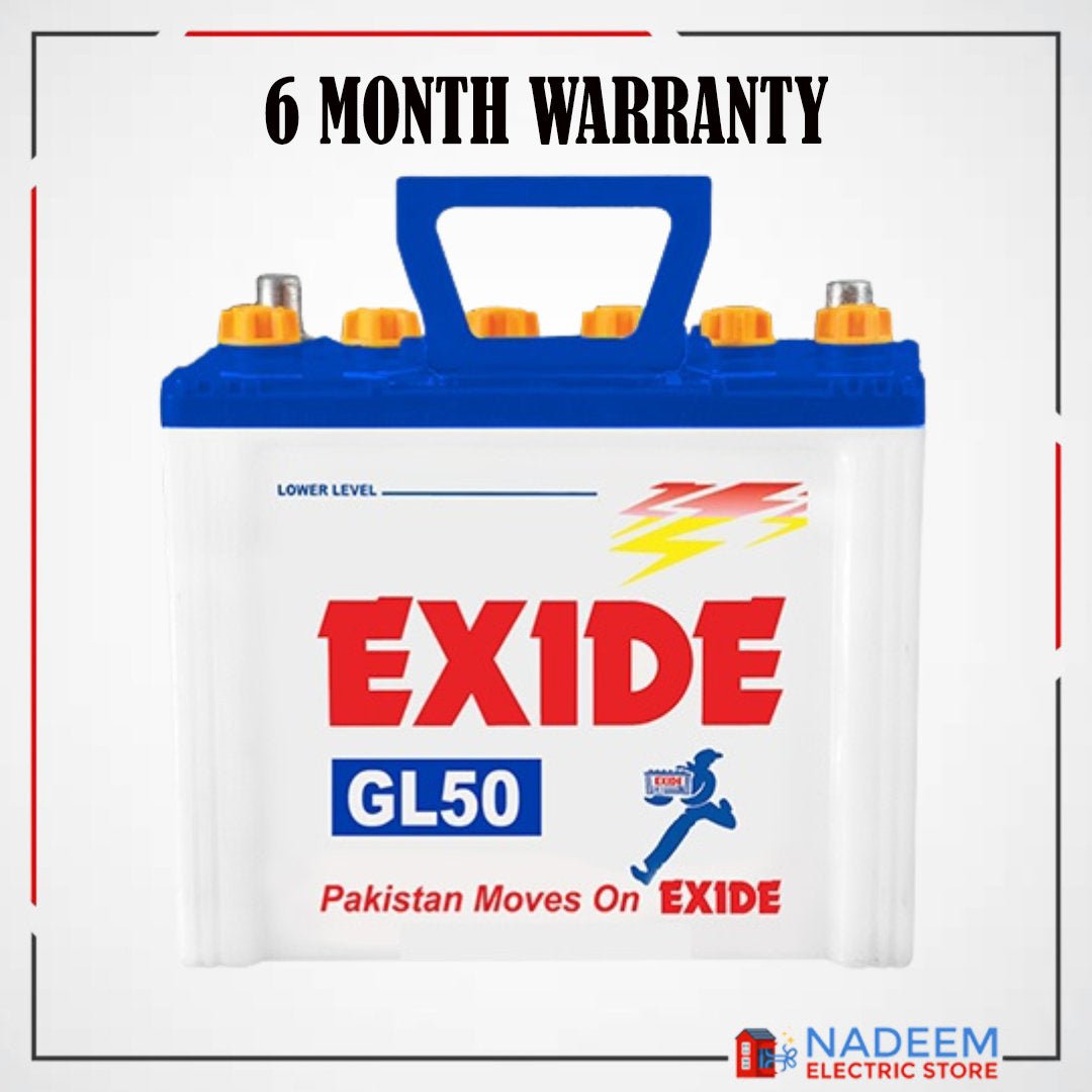 Exide Battery GL 50, 36 AH & 09 Plates - Nadeem Electric Store