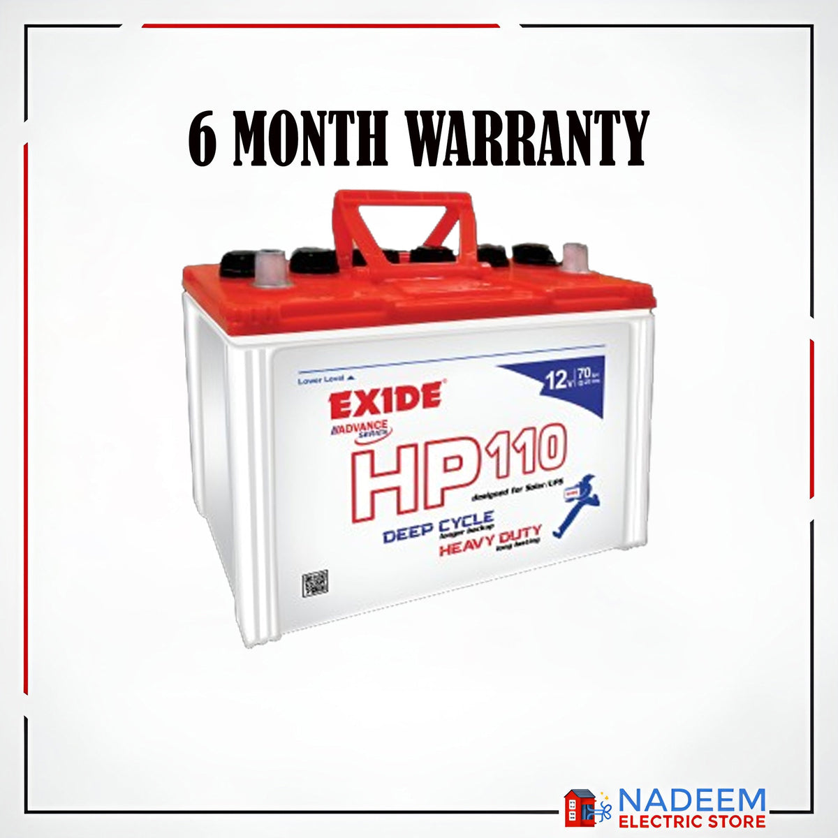 Exide Battery HP110 Deep Cycle Longer Backup Heavy Duty 12 Volts Specially Designed For Ups Inverter and Solar Battery - Nadeem Electric Store