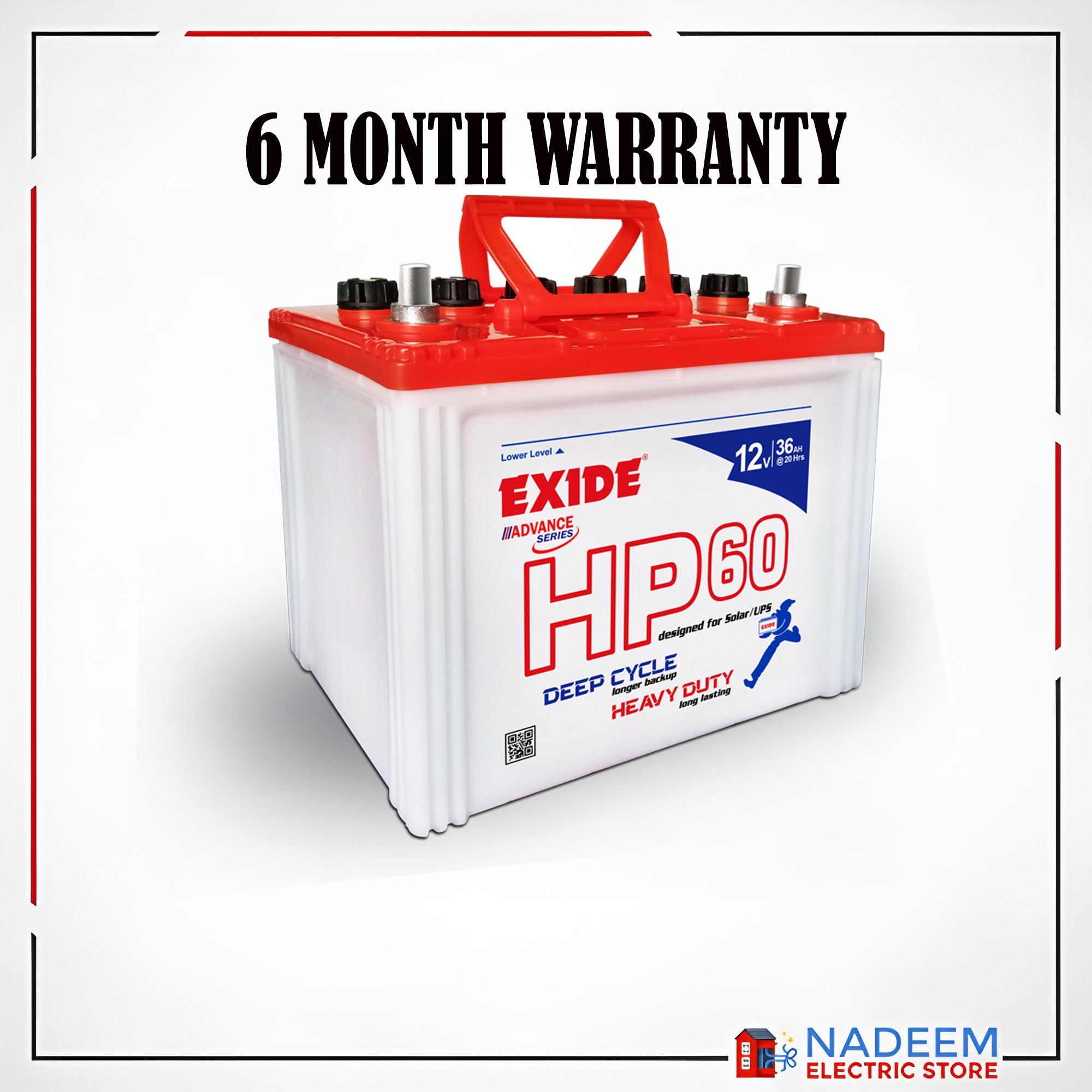 Exide Battery HP60 Deep Cycle 12V 36AH Designed for solar/ups - Nadeem Electric Store