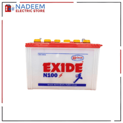 EXIDE BATTERY N100 11 PLATES 70 AMPERE 12 VOLTS UPS SOLAR INVERTER GENERATOR TRACTOR MULTI PURPOSE BATTERY ( with out acid ) - Nadeem Electric Store