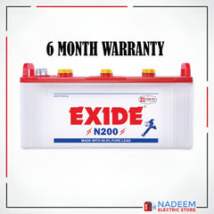 Exide Battery N200 140 Ampere 21 plates 12 volts Ups Inverter Solar Generator Tractor & Multi Purpose Battery - Nadeem Electric Store