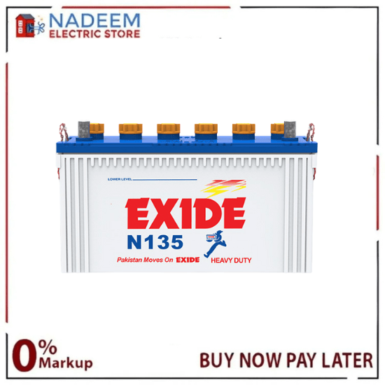 Exide N 135 100 AH 17 Plate Battery ( With out acid ) - Nadeem Electric Store