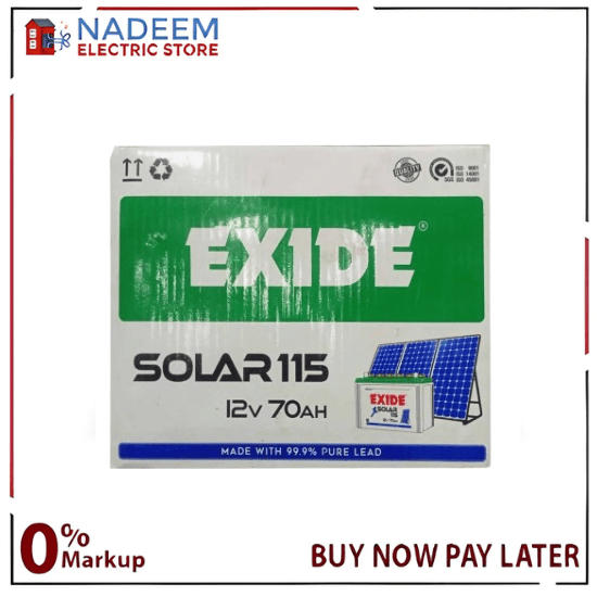 Exide Solar 115 11 Plastes Per Cell 70Ah ( Without Acid ) - Nadeem Electric Store