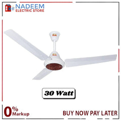 GFC Ceiling Fan AC 30 Watts RAVI Model 56'' Energy Saver Inverter Fan Energy Efficient Electrical Steel Sheet and 99.9% Pure Copper Wire Brand Warranty - Nadeem Electric Store