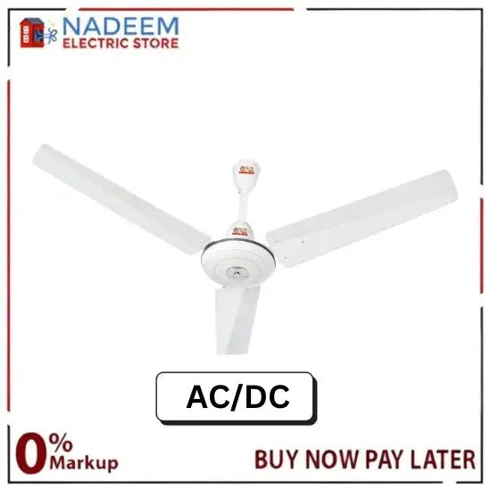 GFC Ceiling Fan AC DC Deluxe Model 56 Inverter Hybrid Fan Superior quality White Brand Warranty - Nadeem Electric Store