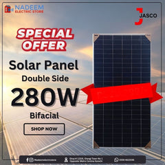 Jasco Solar Panel 280 - Watt A+GRADE Panel Double Side Glass byficial with brand warranty - Nadeem Electric Store