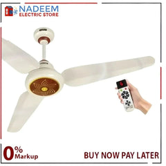 Khurshid Fan Unicorn 50watts AC Ceiling Fan Inverter Hybrid - Remote Control Copper Winding 56 inches - Nadeem Electric Store
