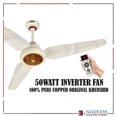 Khurshid Fan Unicorn 50watts AC Ceiling Fan Inverter Hybrid - Remote Control Copper Winding 56 inches - Nadeem Electric Store