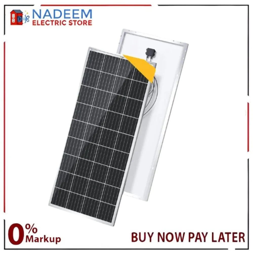 Khurshid Solar Panel (pack of 2) (A grade) plate 220 Watts Imported Mono Crystalline 12v/220 Watts Heavy Duty - Nadeem Electric Store
