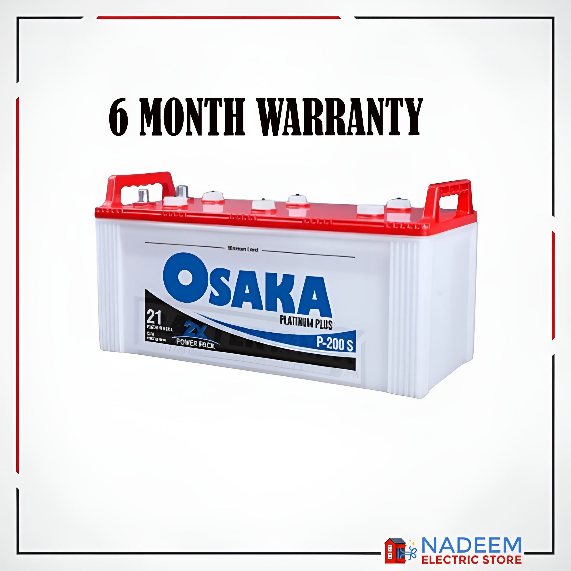 Osaka P200-S Platinum Plus Without Lead Acid Unsealed Car Battery - Nadeem Electric Store