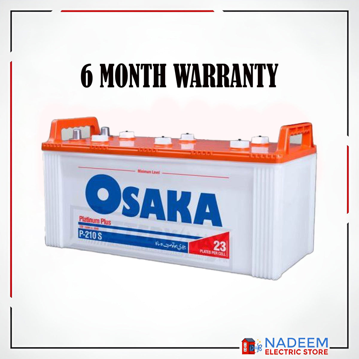 Osaka P210-S Platinum Plus Lead Acid Unsealed Car Battery - Nadeem Electric Store