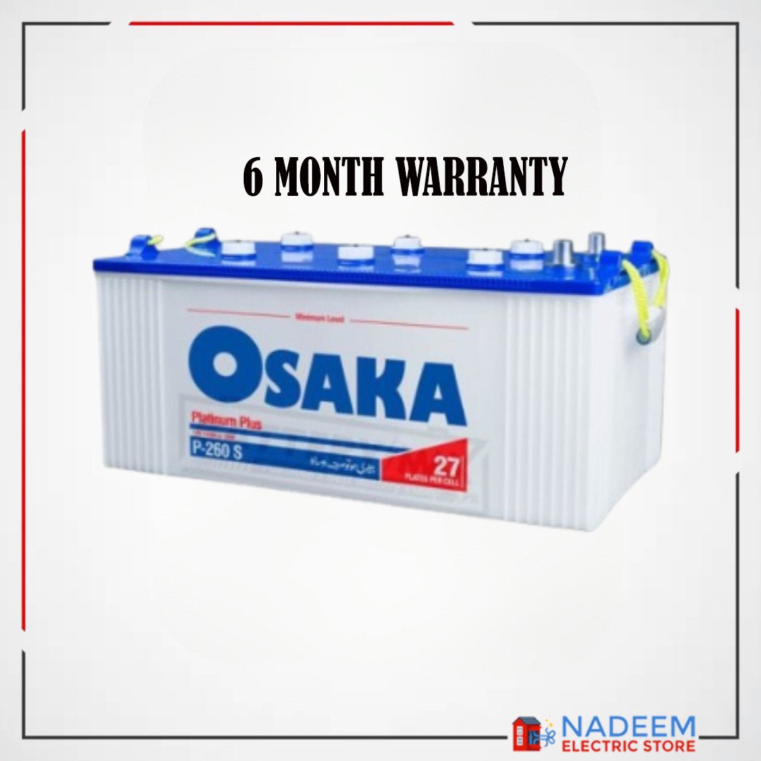 Osaka P260-S Platinum Plus Without Lead Acid Unsealed Car Battery - Nadeem Electric Store