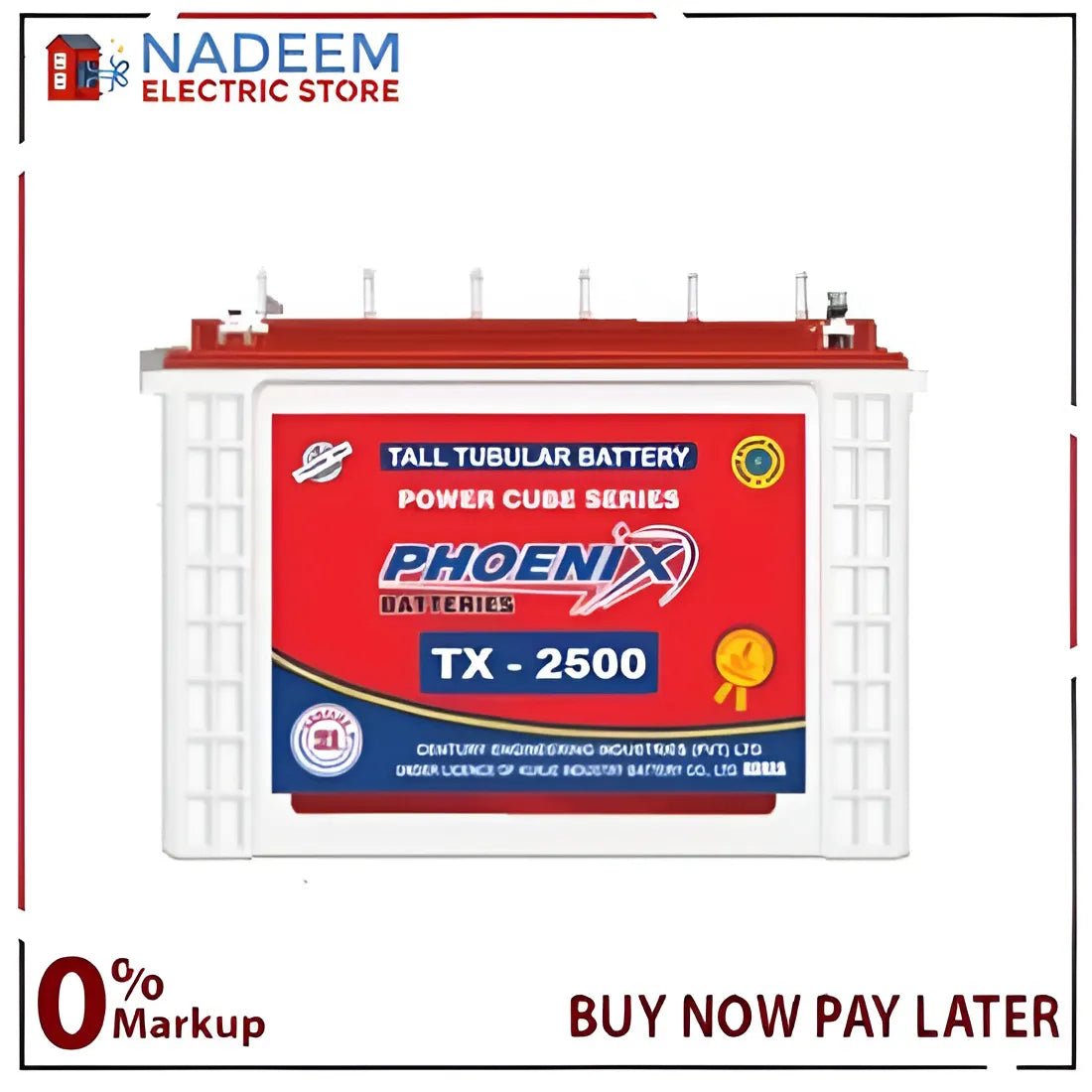 Phoenix Battery TX 2500 230 AH Tubular Battery ( ONLY FOR KARACHI ) - Nadeem Electric Store