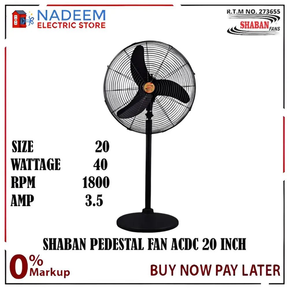Shaban fans Pedestal ACDC 20inch 40WATT – Nadeem Electric Store