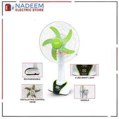 Sogo JPN-631 Oscillating Rechargeable Table Fan