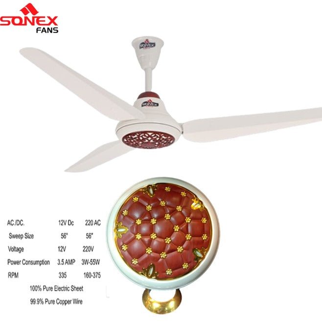 Sonex Fan AcDc 50watt Ceiling Fan Remote Control - 56 inches energy saver fan lightwood 2 year warranty - Nadeem Electric Store