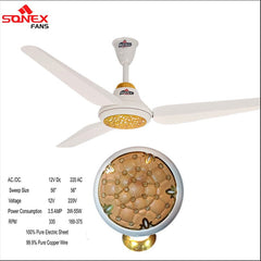 Sonex Fan AcDc 50watt Ceiling Fan Remote Control - 56 inches energy saver fan lightwood 2 year warranty - Nadeem Electric Store